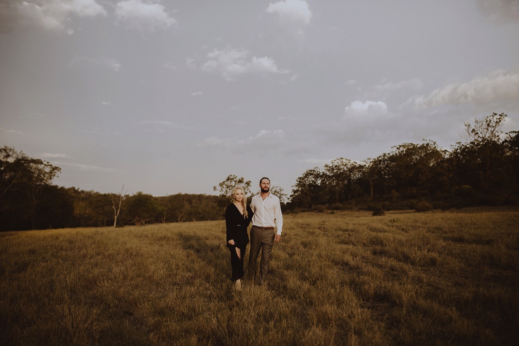 casey and jessica engagement shoot country open field